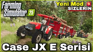 KARADENİZ'İN DİK YAYLALARINDAN KERESTELİK KÜTÜK TAŞIYORUZ ● Yeni mod Case jx65E farming simulator 25