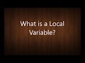 What is a Local  Variable? | Java Interview Questions