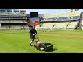 preparing a cricket square at edgbaston with gary barwell