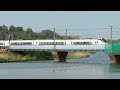 【カシオペア紀行、青の絶景ネモフィラ号】常磐線高浜鉄橋での眺めです japanese train！joban line takahama railway bridge.