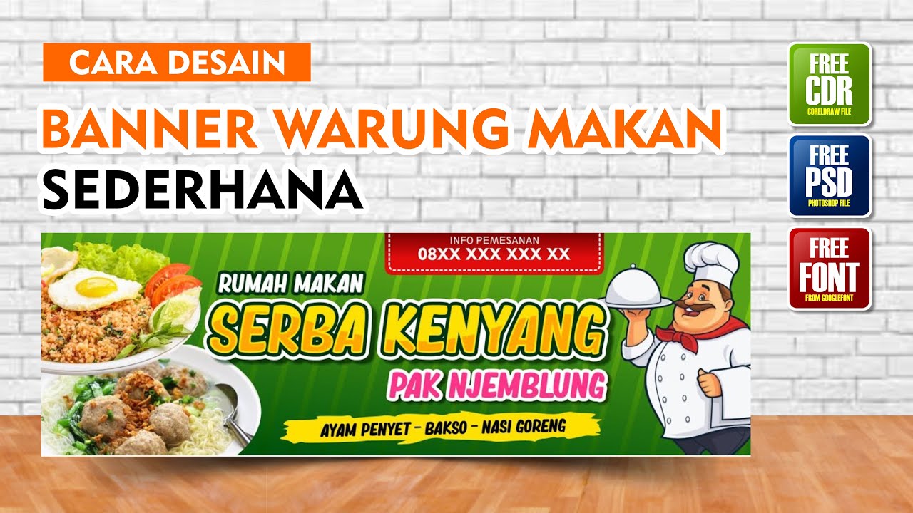 Belajar Desain Coreldraw Membuat Banner Warung Makan Sederhana - YouTube