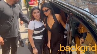 Kylie Jenner stops for selfies with fans at Paris Fashion Week