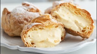 シュークリーム:パイシューの作り方 Cream puffs:Choux au Craquelin|HidaMari Cooking