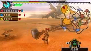 【PSP】 MHP3 - Village Quest#26: 砂原の角竜を狩れ！- Horned Wyvern Hunt