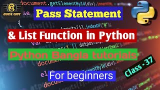 37.Python Bangla Tutorial - Python List Function.python programming course.