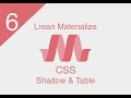 [ Learn Materialize ] #6 : CSS ( Shadow and Table )