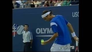 ATP 2004 US Open Final Federer vs Hewitt highlights