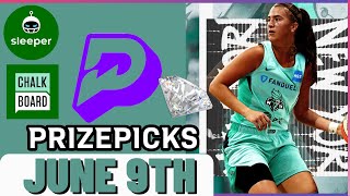 WNBA PRIZEPICKS  SLEEPER | PROP PICKS | SUNDAY | 6/9/2024 | WNBA BETTING | BET PROPS