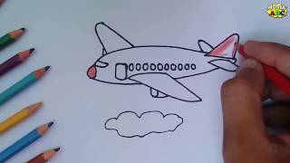 How to draw Airplane for beginners| easy and simple airplane drawing class step by step