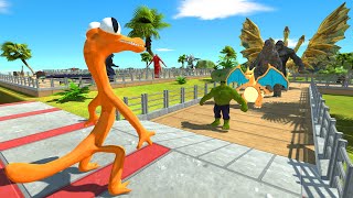 Rainbow Friend Orange Oasis Death Run - Animal Revolt Battle Simulator