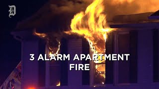 3 Alarm fire destroys apartments