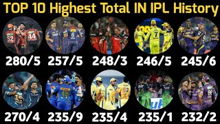 Top 10 Highest Team Total In IPL History (2008-2024) | Highest Team Score