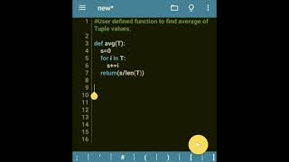 User defined function to find average of Tuple values #python #shorts