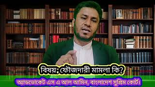 🔴 ফৌজদারী মামলা কি? By Adv. S. A. Al-Amin, ☎️ 01822-859617