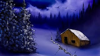 Christmas Tree Cabin Tutorial With #PaintWithJosh #PaintingTurorial #BobRoss