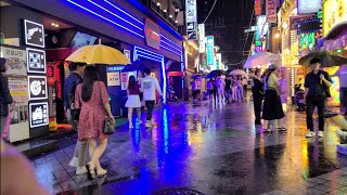 [4K] Seoul bars are crowded despite rainy days on Saturday nights 영등포시장 , 영등포역 주변