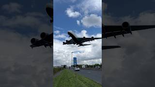 British Airways A380 landing in London Heathrow airport #planespotting#a380#aviation