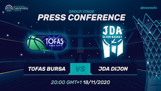 Tofas Bursa v JDA Dijon - Press Conference | Basketball Champions League 2020/21