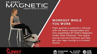 Sunny Health & #Fitness Magnetic Under Desk Elliptical Machine Foot Pedal Exerciser Fully