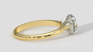 Tapering Cathedral 4 Claw Diamond Solitaire Engagement Ring In 18k Yellow \u0026 White Gold