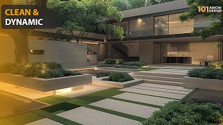 Minimalist House Design Ideas Combining Concrete and Green Landscape