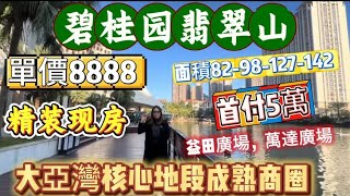 大亞灣碧桂园翡翠山精裝現房單價8888元首付5萬輕鬆上車，成熟商圈，下樓益田廣場，萬達廣場，1.5公里惠陽站