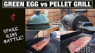 Big Green Egg vs Pellet Grill: Epic Rib Battle Part 1 - Spare Ribs