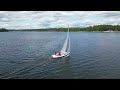 lake Łaśmiady in masuria 4k drone video