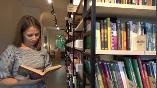 Woman Reading Book in Library | No Copyright Video