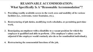 ADA WHAT IS A REASONABLE ACCOMMODATION