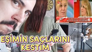 EŞİMİN SAÇLARINI KESTİM KUAFÖR MASRAFINA SON :) SAÇ KESİMİ VLOG 24 #saçkesimi #saç #saçmodelleri