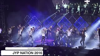 JYP NATION[4K 직캠]Intro \u0026 HONEY@20160807 Rock Music