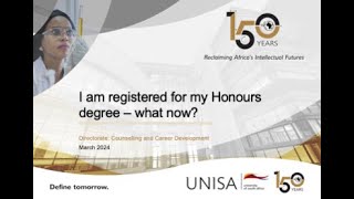 I am registered for my Honours degree - what now?