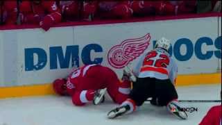 Luke Schenn`s dangerous hit on Justin Abdelkader Dec 4 2013 HD