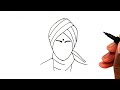 turn 5 dots into mahakavi bharathiyar drawing how to draw tamil poet bharathiyar drawing easy