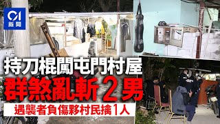 群煞闖屯門村屋斬人　其中1疑犯被合力制服　2捱斬男負傷自行求醫 ｜01新聞