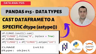 PYTHON PANDAS TUTORIAL #15 - CONVERT DATAFRAME COLUMN TO A SPECIFIC DTYPE WITH astype().