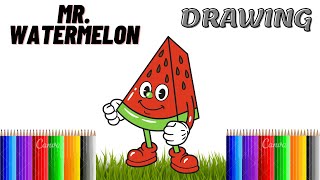 Mr watermelon drawing for kids #kids #kidsdrawing