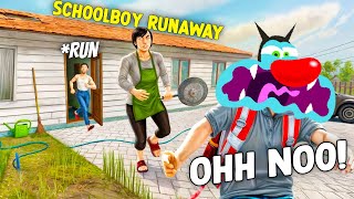 SchoolBoy Runaway Act 1 : Gate Escape | EXTREMELY FUNNY GAME😱=💀ft.Oggy)