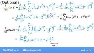 P17 线性回归中的梯度下降【2024公认最好的 | 吴恩达机器学习 | 教程 | Machine Learning Specialization(超爽中英!)】