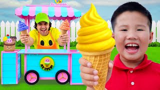 Kaden Eva & Emma Learns to Share at the Ice Cream Stand