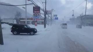 札幌市西区　西野屯田通交差点～北5条通～新道交差点～国道5号～手稲駅前通交差点　冬道ドライブ　hokkaido　sapporo