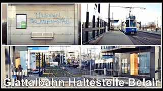 Bus und Glattalbahn Haltestelle Belair, Wallisellen, Kanton Zürich, Schweiz 2020