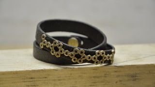 Making the Leather and Brass Nuts Bracelet / Výroba koženého náramku s mosaznými matičkami