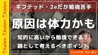 ギフテッド・2eだが勉強苦手　原因は体力かも