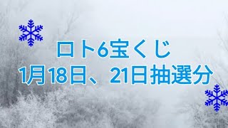 ロト6宝くじ1月18日、21日抽選分、購入しました⤴