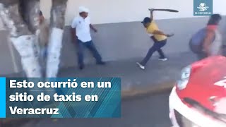 ¡A machetazos!, taxista se enfrenta contra su checador