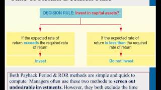 Intro to Managerial Accounting: Rate of Return (ROR) and Time Value of Money