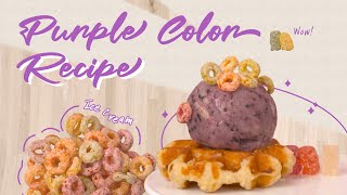 [4] Purple Color Food Recipe🍌🍧💜 | How to Make Banana \u0026 Blueberry Sorbet