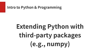 Extending Python with third-party packages (example: numpy)